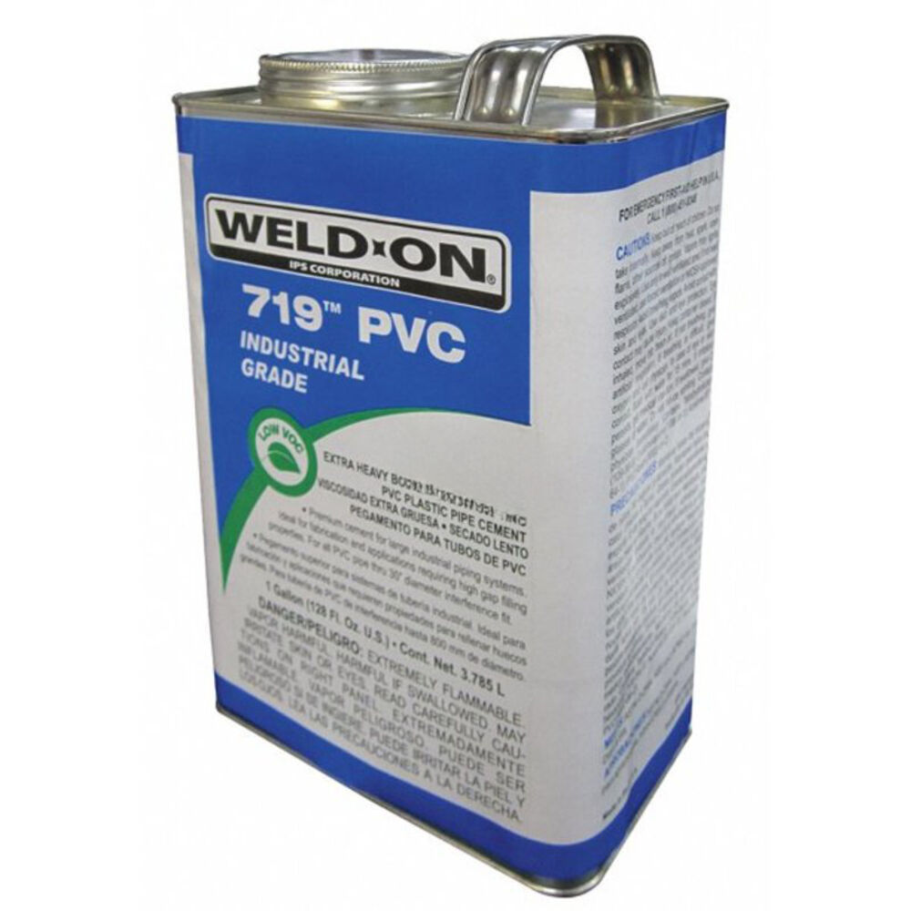 Weld-On® 719™ 10155 PVC Cement, 1 gal Can, Extra Heavy Syrupy Liquid, White, 0.976