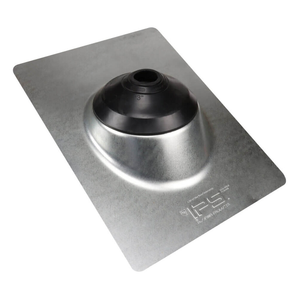 Water-Tite 3 N 1® 81710 Multi-Size Roof Flashing, Steel, 1-1/4 to 3 ft Pipe, 10-3/4 in Wx14-1/2 in L Base, Mill Finish