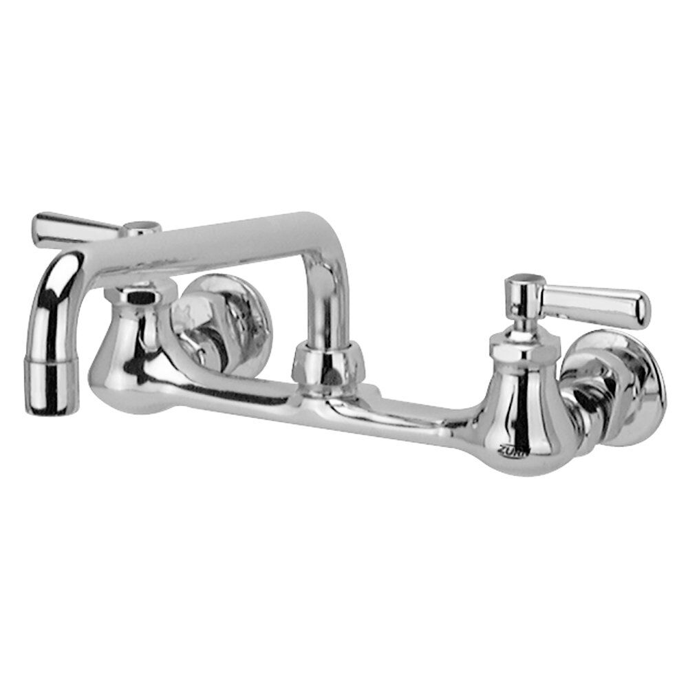 Zurn® Z842H1-XL AquaSpec® Sink Faucet, 2.2 gpm, 8" Center, Tubular Spout, 2 Handles, Polished Chrome