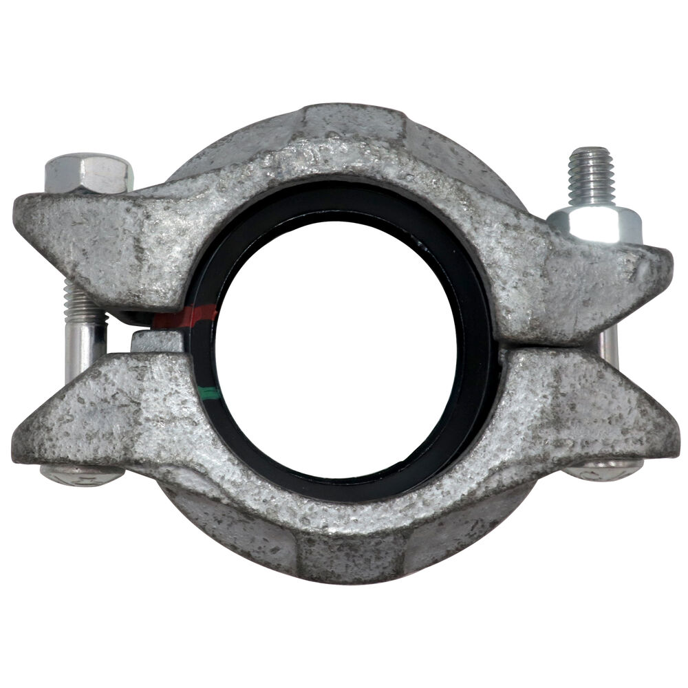Gruvlok® Rigidlok® 0390101814 FIG 7401 Pipe Coupling w/ EPDM Gasket, 2", Grooved, Ductile Iron, Hot Dipped Zinc Galvanized