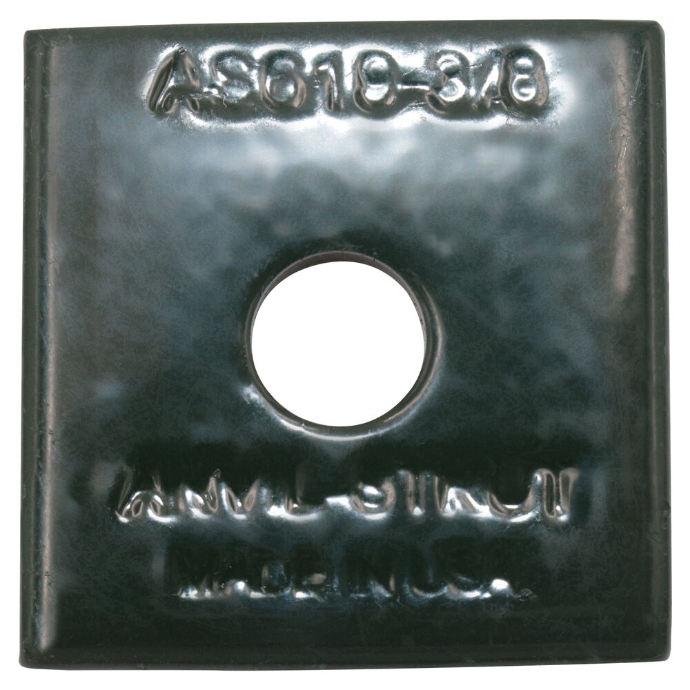 2400007023 FIG AS 619 1-Hole Square Washer, 3/8 in Nominal, 1/4 in THK, Carbon Steel