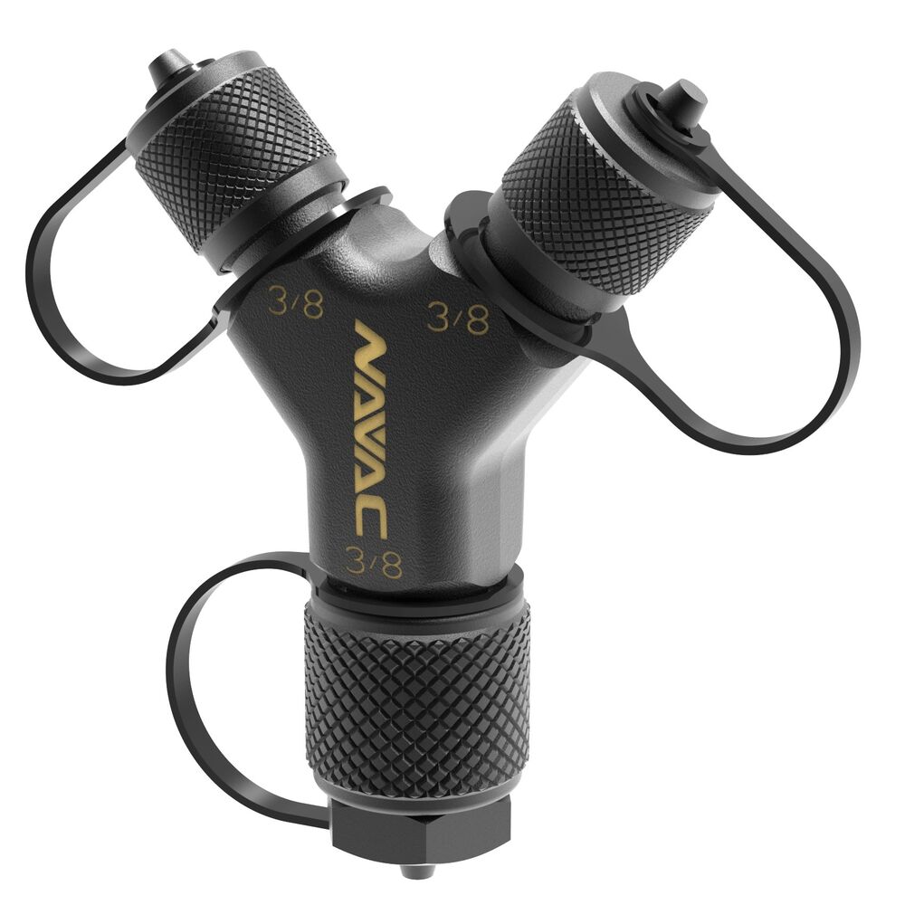 Navac F1028 Rapid Y Connection Fitting, 2x3/8" M to 1x3/8" FE