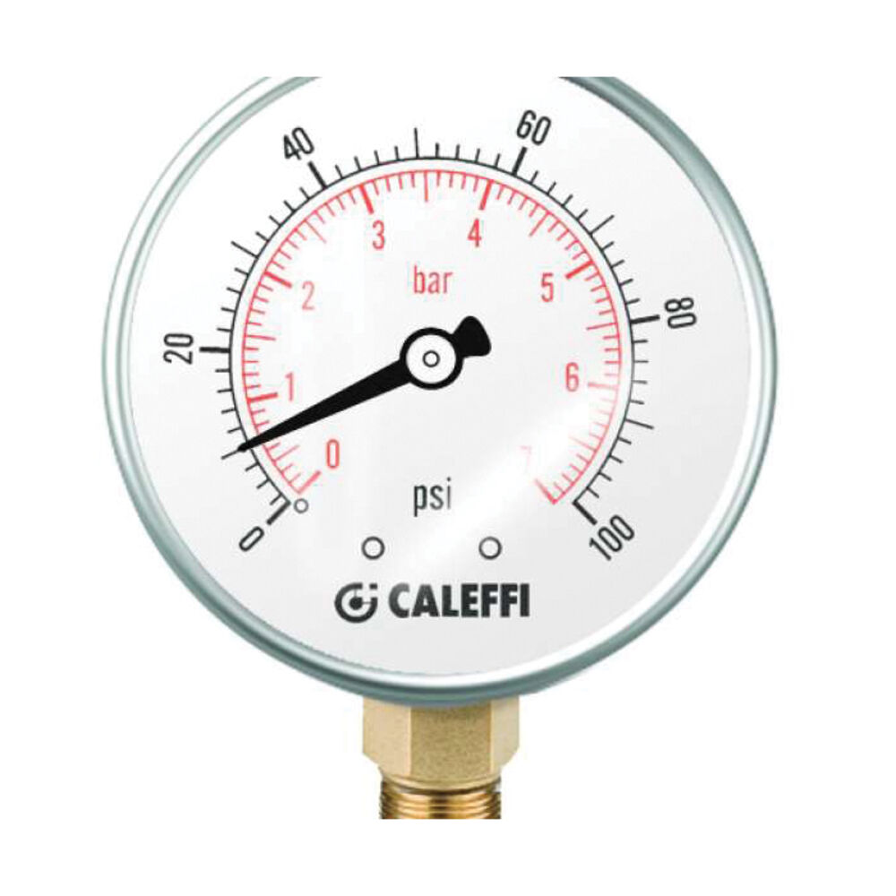 Caleffi AutoFill™ NA10273 Pressure Gauge, 0 to 100 psi Measuring, 1/8" MNPT Connection