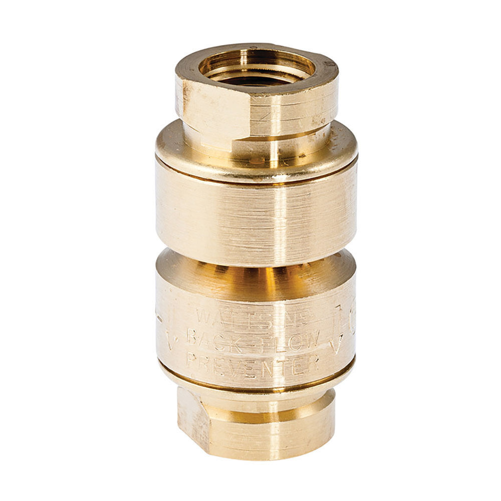 1/4" Lead Free Dual Check Vacuum Breaker Backflow Preventer, In-Line, Continuous Pressure