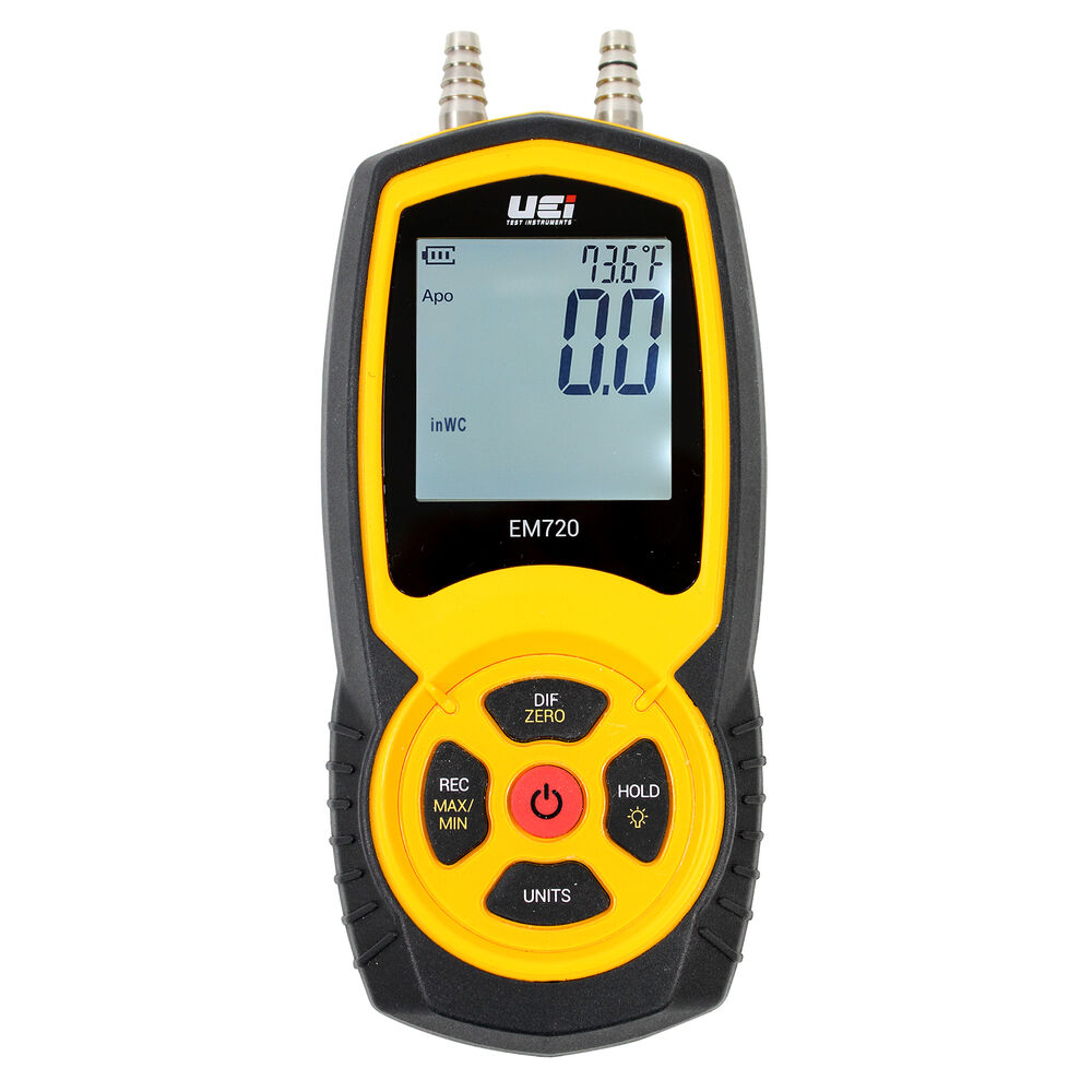 EM720 UEi Test Instruments Hi-Res Differential Manometer w/ Temperature Compensation, +80 InWC, Import