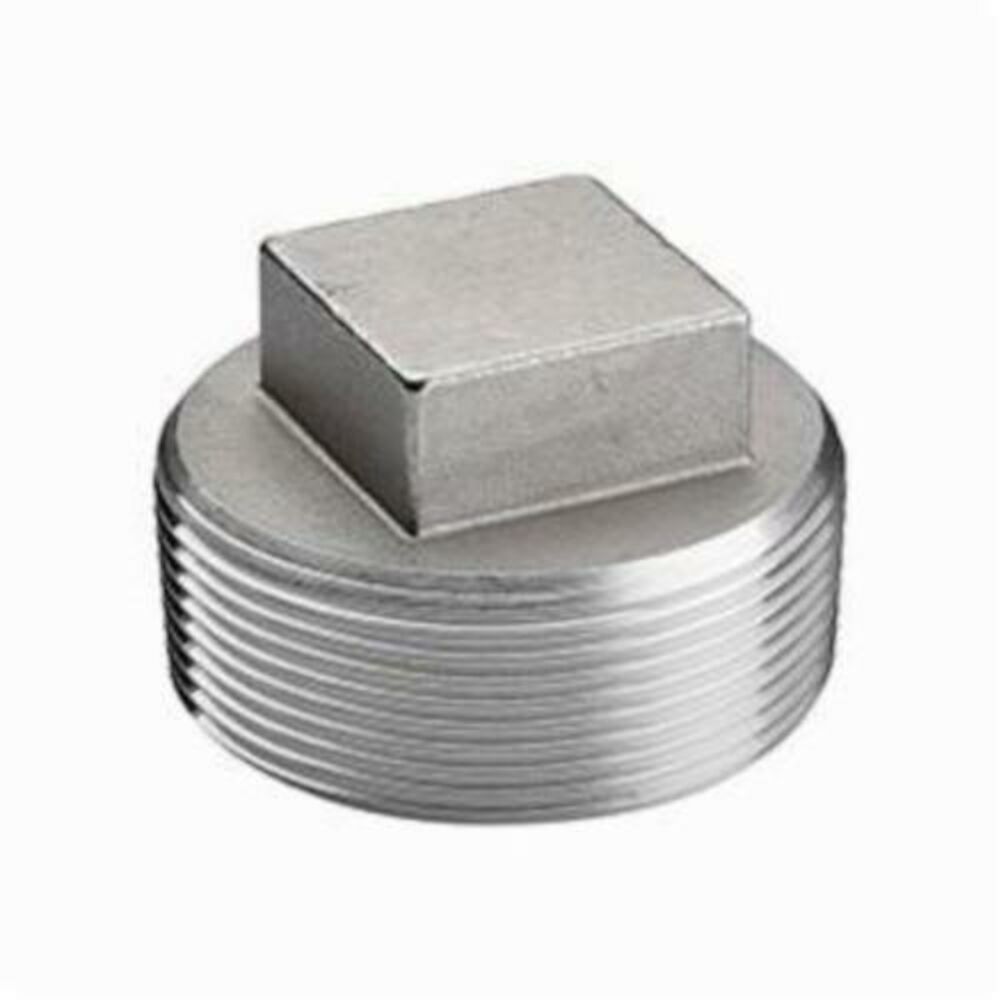 K617-24 Cored Square Head Plug, 1-1/2 in, MNPT, 150 lb, 316/316L Stainless Steel, Import