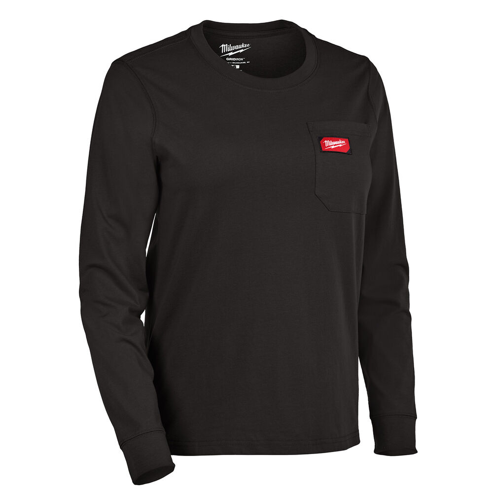 Milwaukee® Tool F551B Women's GRIDIRON™ Pocket Long Sleeve Shirt, Black
