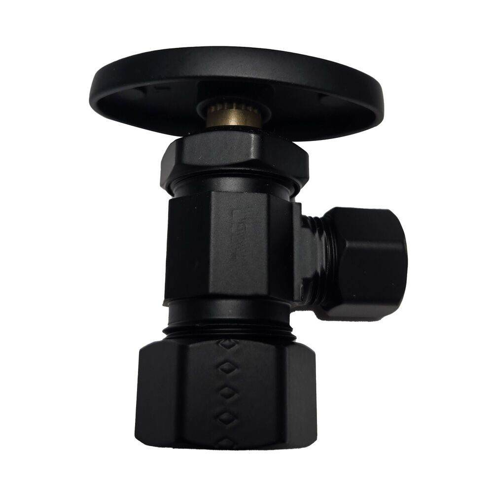 Newport Brass® 403/56 Angle Valve, 1/2x3/8" Nominal, OD Compression, Solid Brass Body, Flat Black