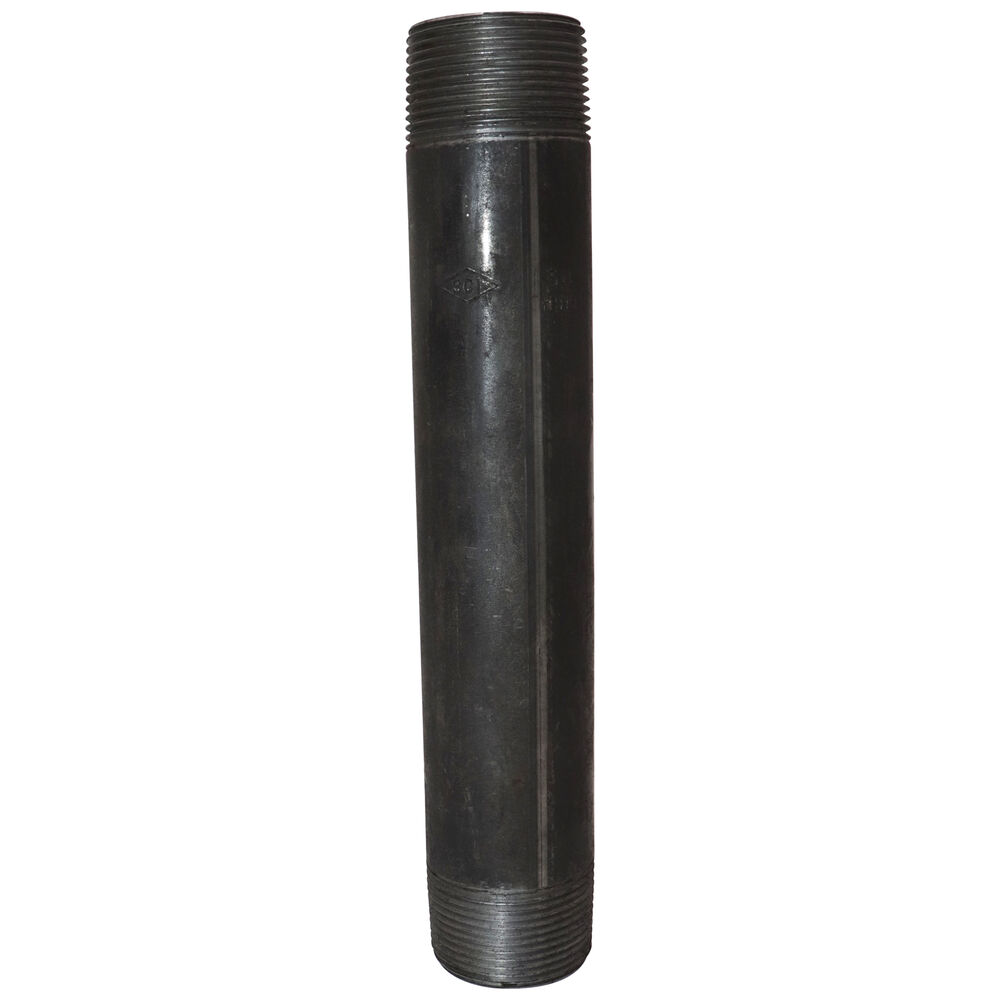 Pipe Nipple, 1-1/4 inx9" L Butt Weld, Carbon Steel, Black, SCH 40/STD, Import