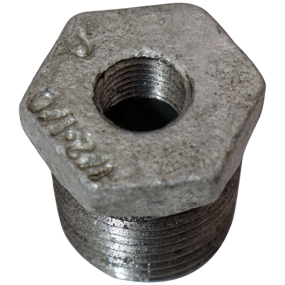 Smith-Cooper® 34HB1004001C Hex Head Bushing, 1/2x1/8 in, Threaded, 150 lb, Malleable Iron, Galvanized