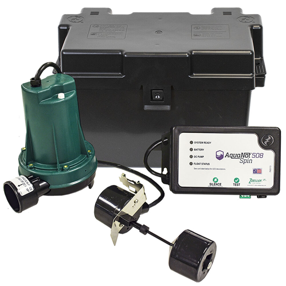 Zoeller® 508-0005 Aquanot® Spin Battery Backup Sump Pump System