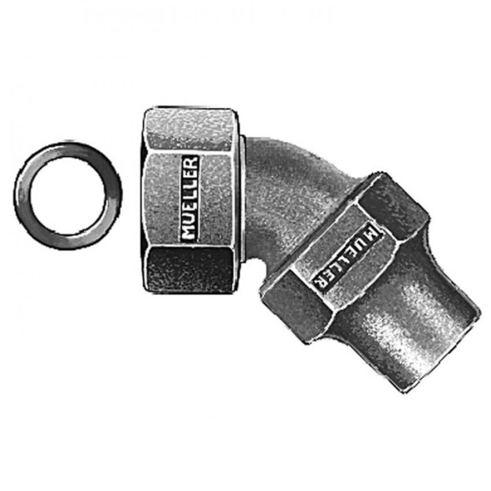 H-15486N 3/4" Swivel Nut / Female Threaded x Flare Nut, 1/8 Bend Coupling, 45 ELL, Lead-Free