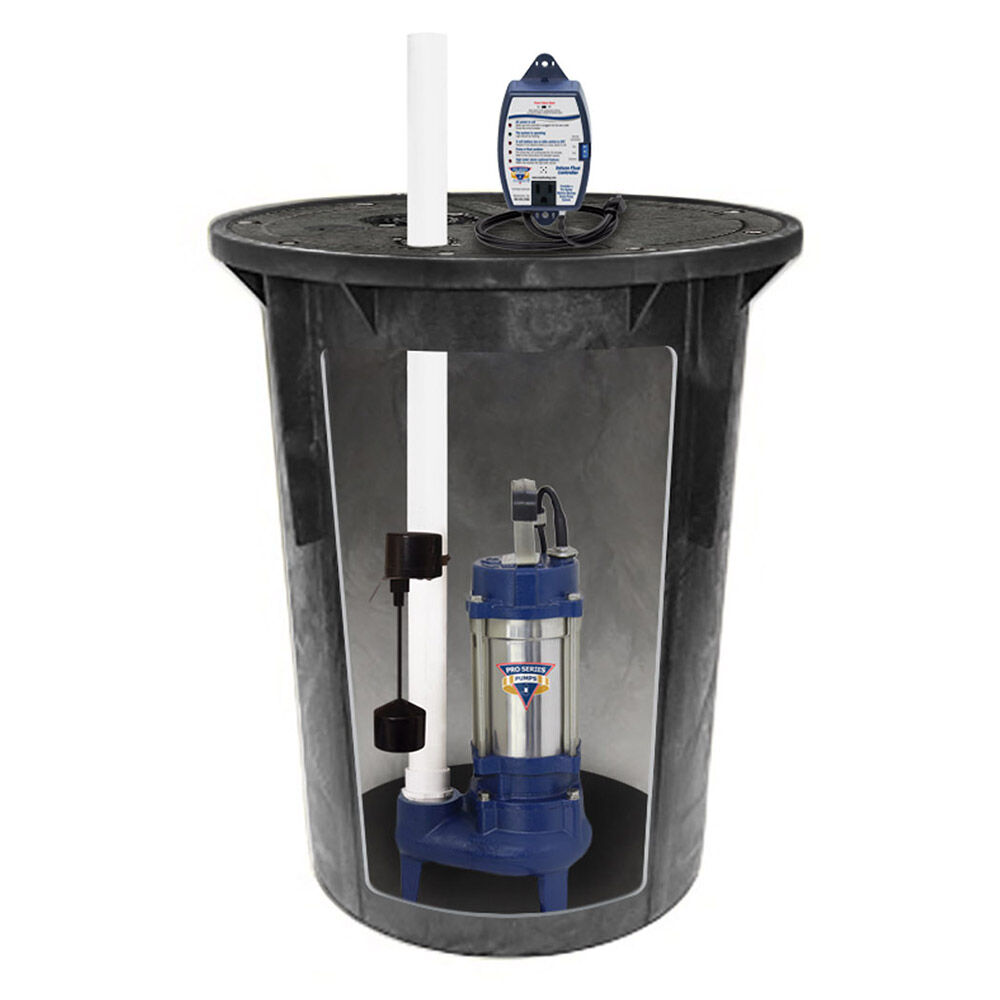 Pro Series™ EP7040-VCS2 Sewage Pit w/ Deluxe Controller, Vertical Switch, 4/10 HP