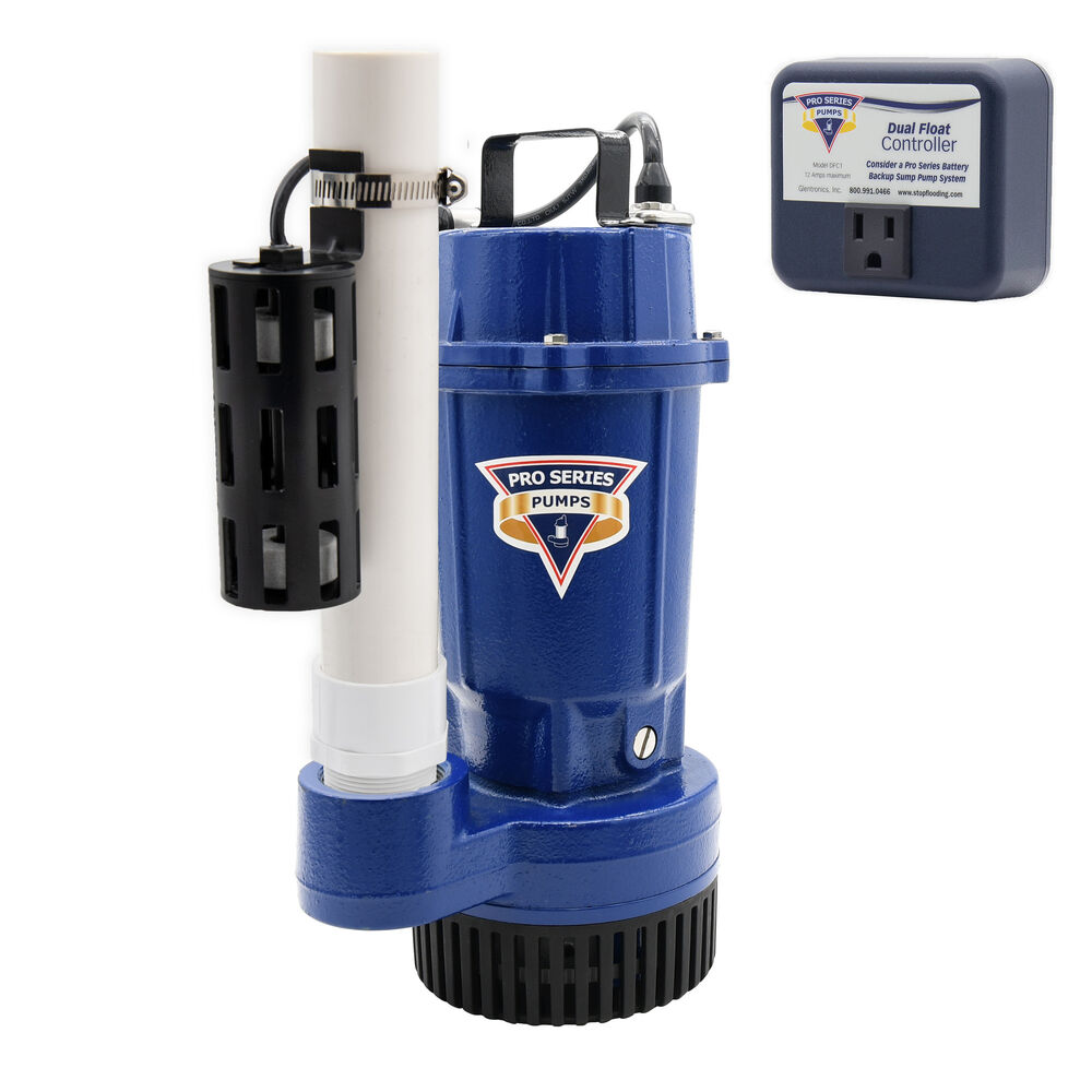 Pro Series™ S1033-DFC1 1/3 HP Cast Iron Submersible Sump Pump w/ Dual Float Switch