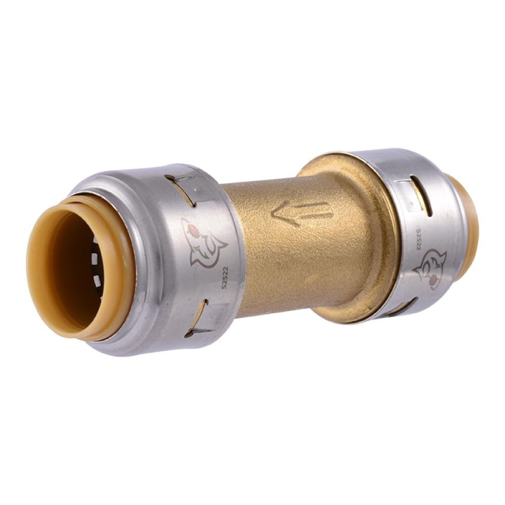 SharkBite Max™ UR2008 Check Valve, Push-to-Connect, Brass, 1/2"