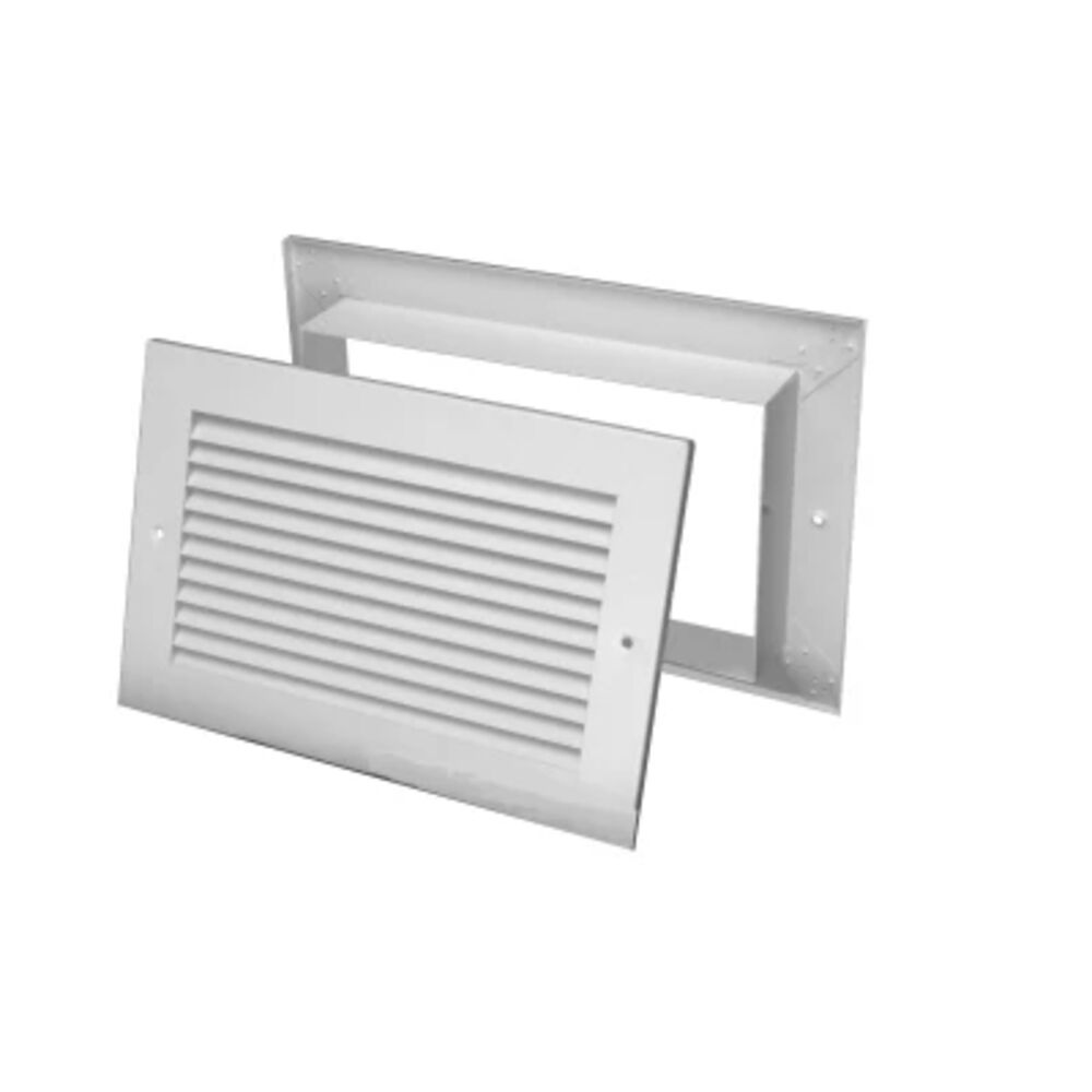 Hart & Cooley® TG/TGF 066603 8x8" Transfer Door Grille w/ Frame, Aluminum, White