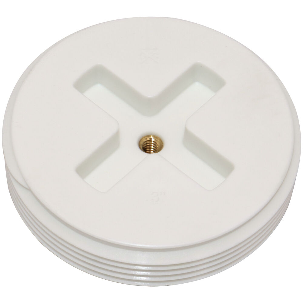 878-30 Slotted Countersunk Cleanout Flush Plug With Insert, Polypropylene, White