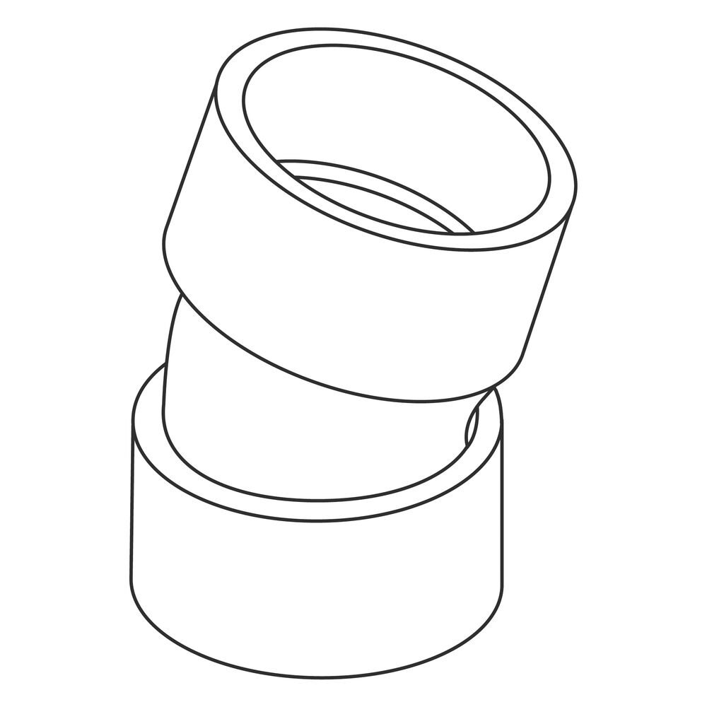 IPEX System 1738® 397254 FGV Elbow, 4", Hub x Hub Connection, 22.5 deg, PVC, Import