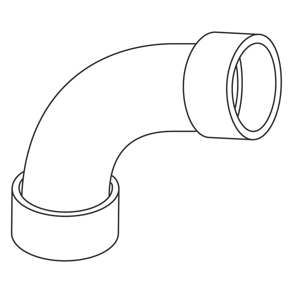 IPEX System 1738® 397022 Long FGV Elbow, 2", Hub x Hub Connection, 90 deg, PVC, Import