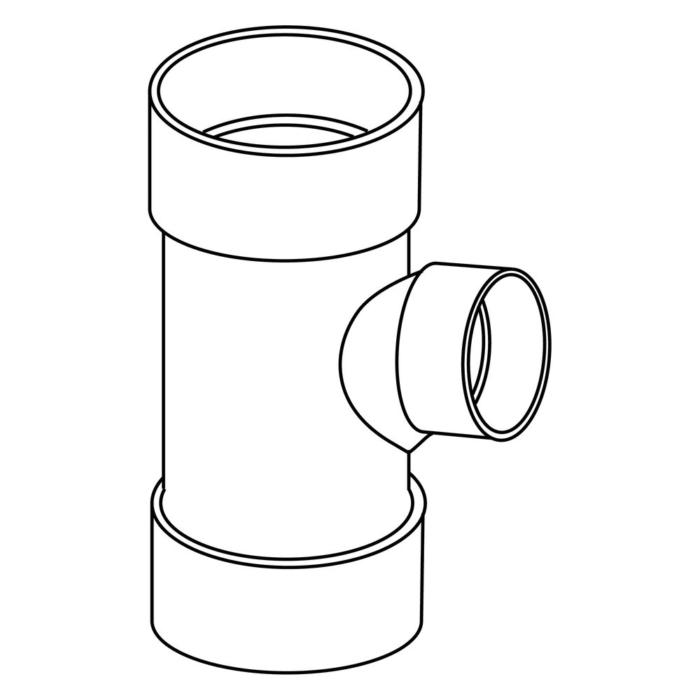 IPEX System 1738® 397056 FGV Sanitary Reducer Tee/Wye, PVC, 2 x 2 x 1-1/2" Dia, Import