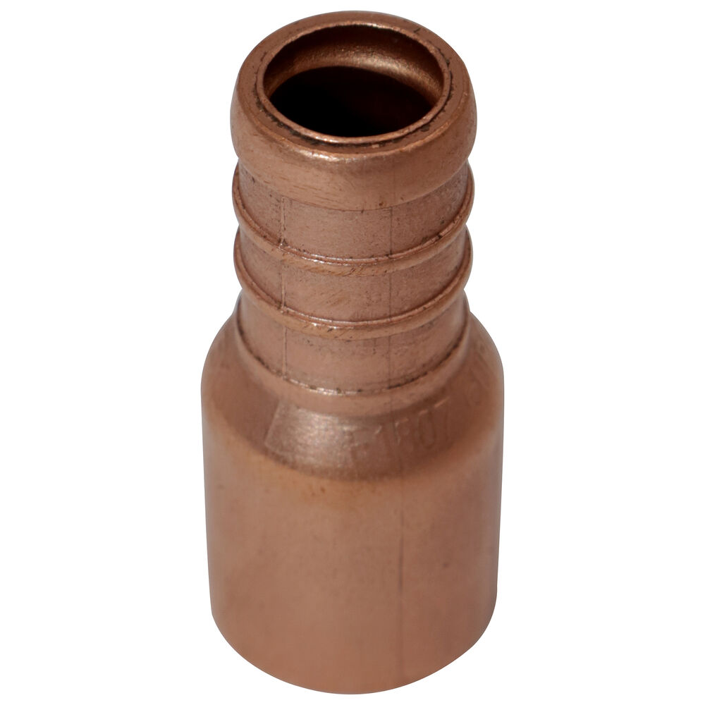 PowerPEX® 643X2 1-Piece Straight Adapter, 1/2", PowerPEX® F1807 Crimp PEX xMale C, Copper, Domestic