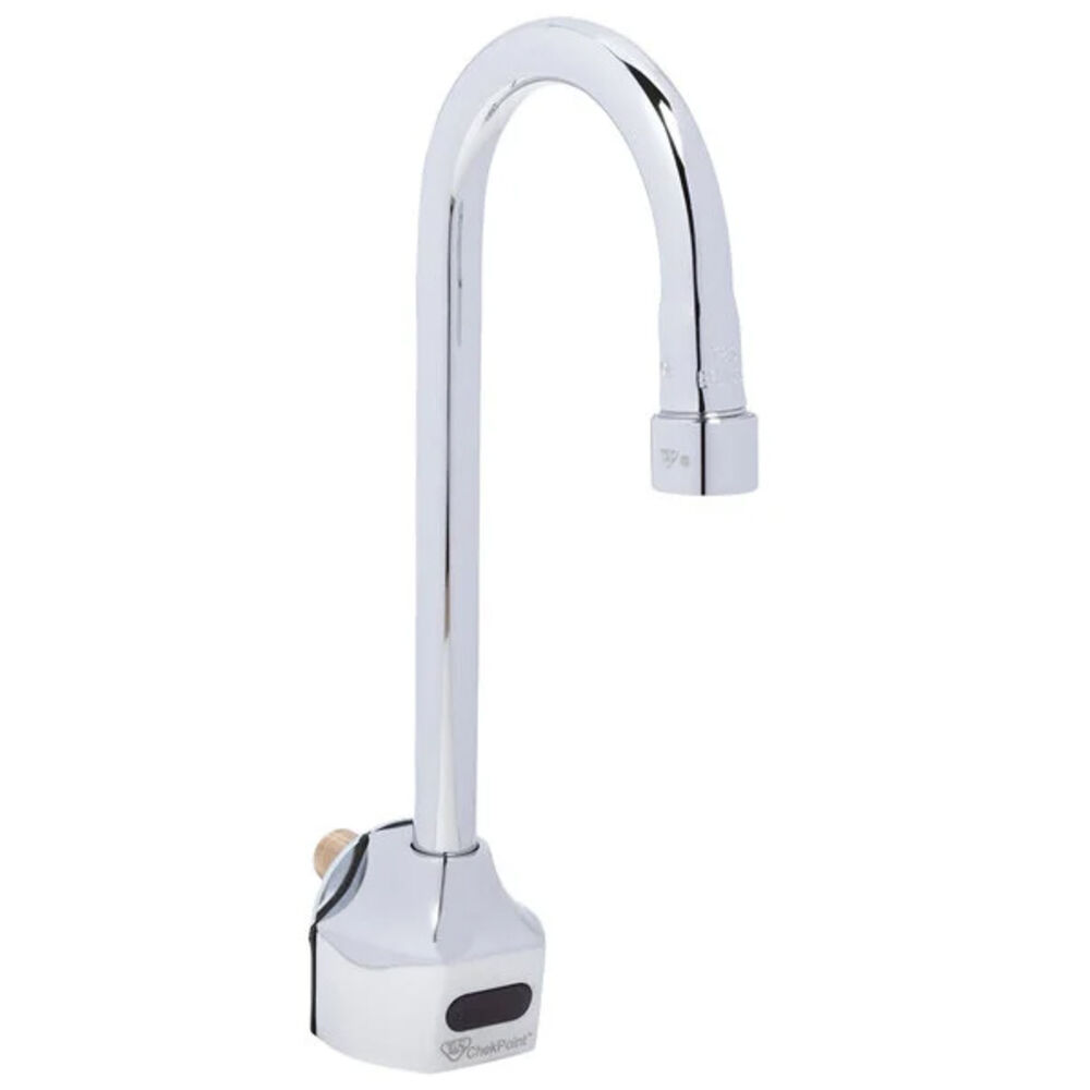EC-3101 ChekPoint Electronic Touchless Faucet, Wall Mount, Gooseneck, AC/DC Control Module, 2.2 GPM / 8.3 LPM VR Aerator, Chrome