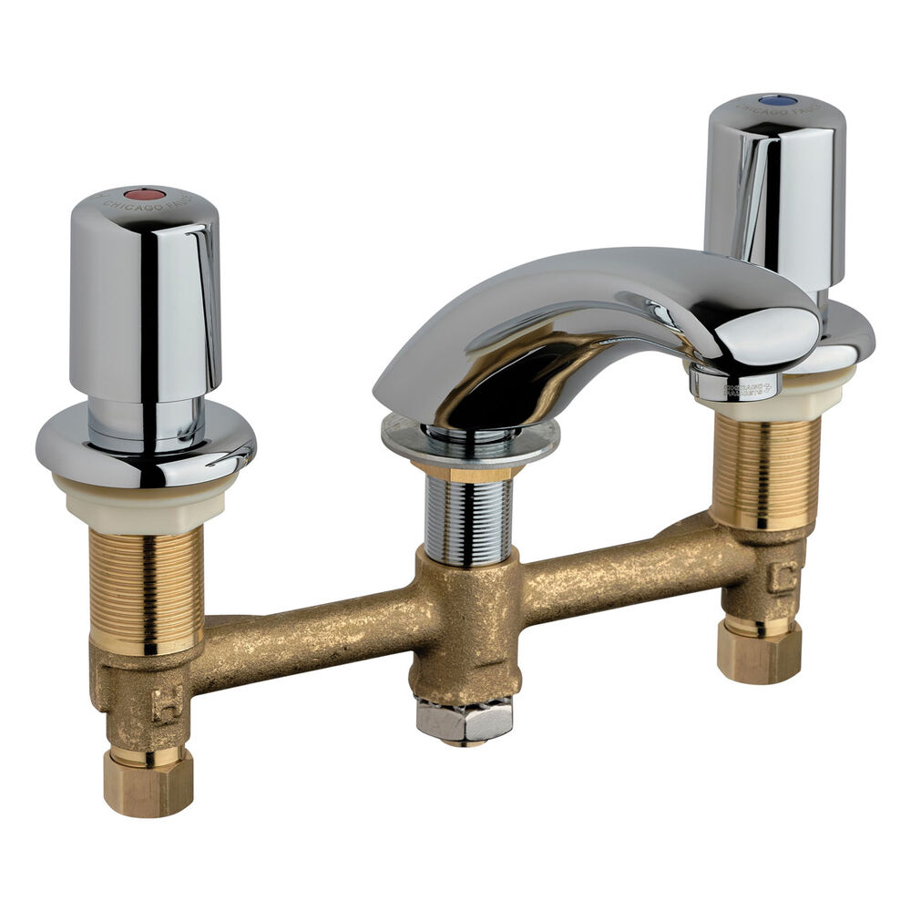 404-V765ABCP Metering Faucet w/ 8" Centers, Chrome