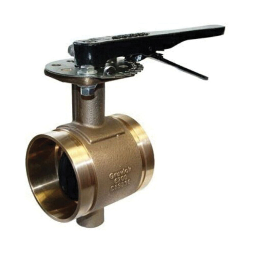 Anvil® 0880006708 6700 6" Butterfly Valve w/ 10-Position Lever Handle, CTS End Style, Copper Body