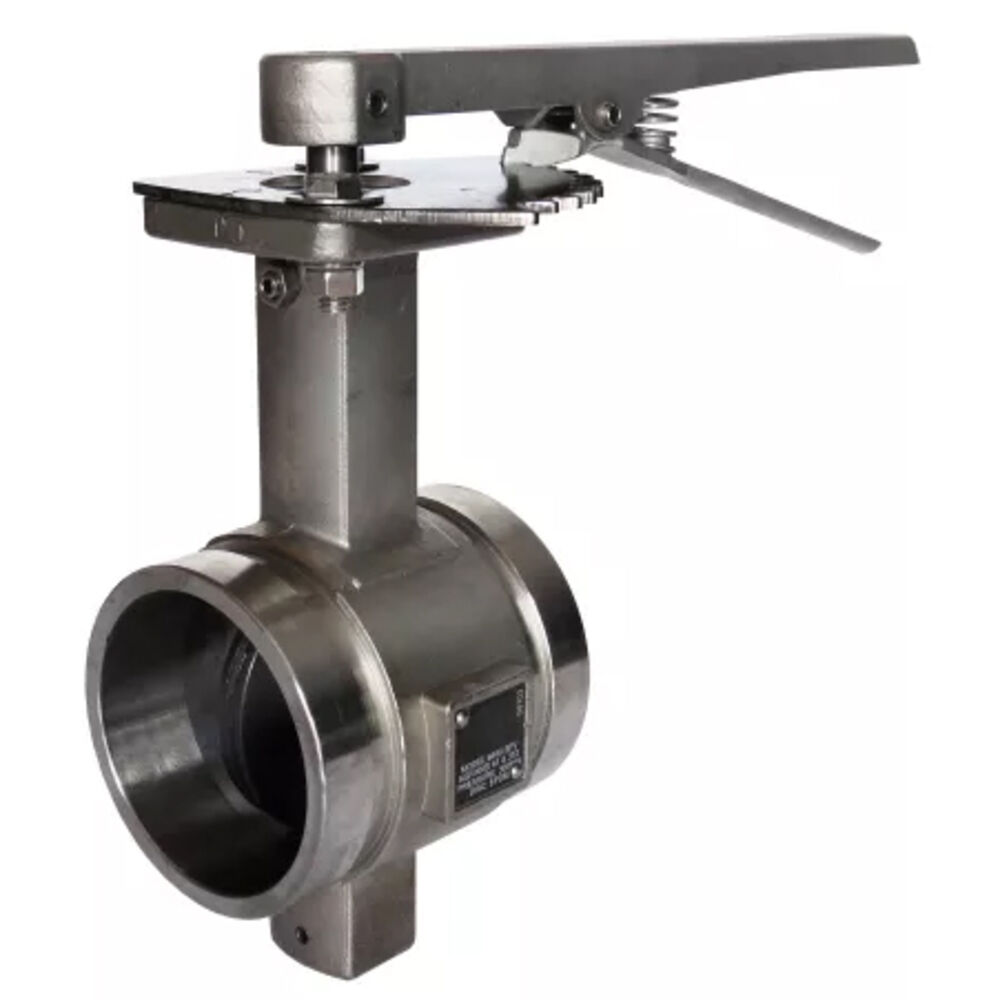 B480 Gruvlok® 4" Grooved End Butterfly Valve w/ Lever Handle, Stainless Steel