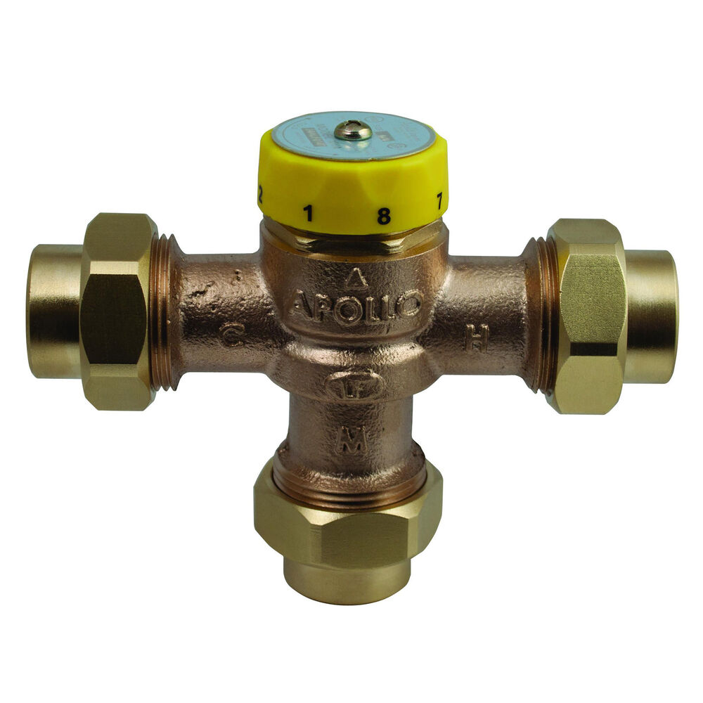 Apollo™ 34ALF213PR Master Thermostatic Mixing Valve, 1/2" Nominal, Press, 150 psi, 0.5 gpm, Bronze