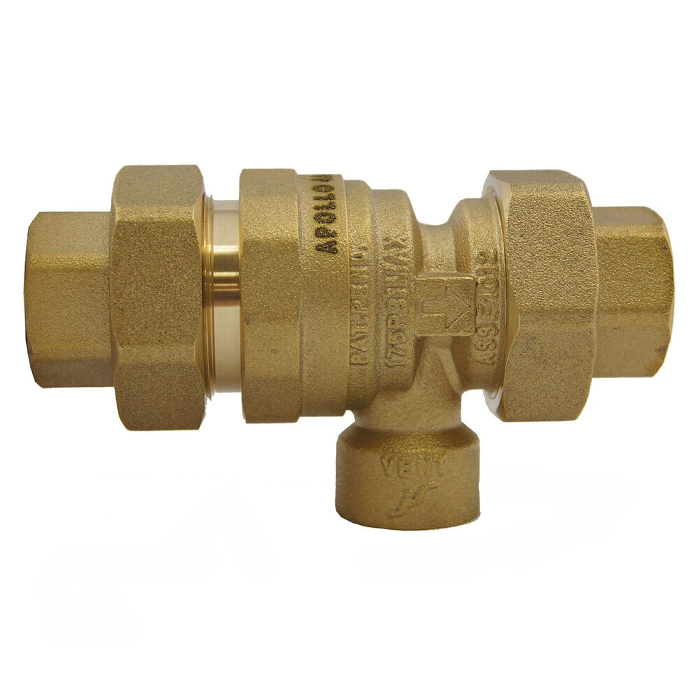 Apollo™ 4ALF4H44HM DCAPLF Backflow Preventer, 3/4" Nominal, Solder Joint End Style, Forged Brass Body, Dual Check