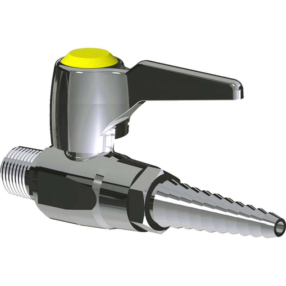 Chicago Faucets®  LGB-11B LGB1 Series Straight Pattern Laboratory ADA Gas Ball Valve, Floor / Turrent Mount, Cast Brass, Chrome Plated