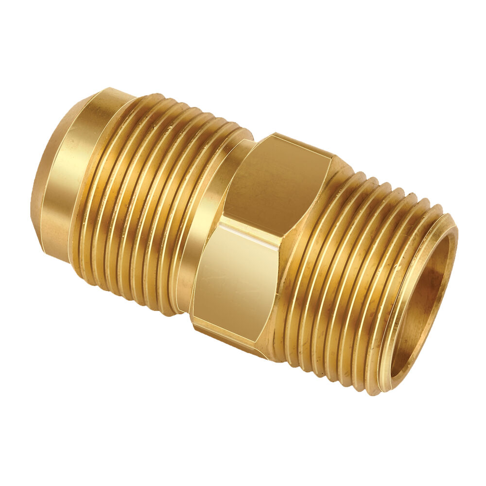 U1-4D JB Industries 1/4 x 1/2" Flare x Male Pipe Adapter, Brass, Domestic