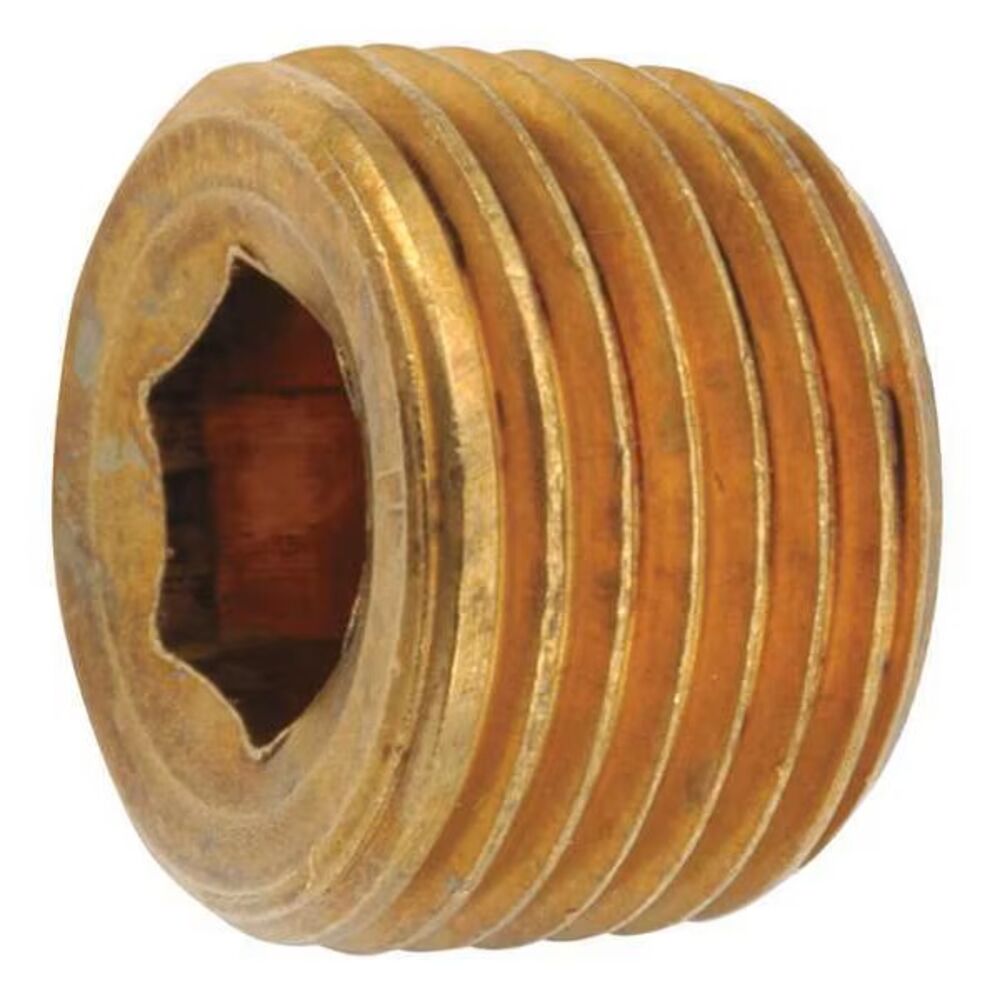 Midland 70611512 LF109AL Countersunk Hex Plug, 3/4", MNPTF End Style, Brass