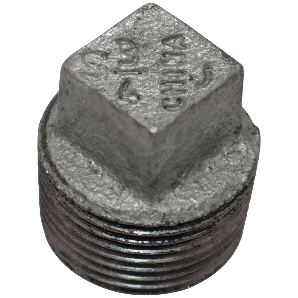 Anvil® 0819902412 3111 Cored Square Head Plug, 3/4 in, MNPT, 150 lb, Malleable Iron, Hot Dipped Galvanized, Import