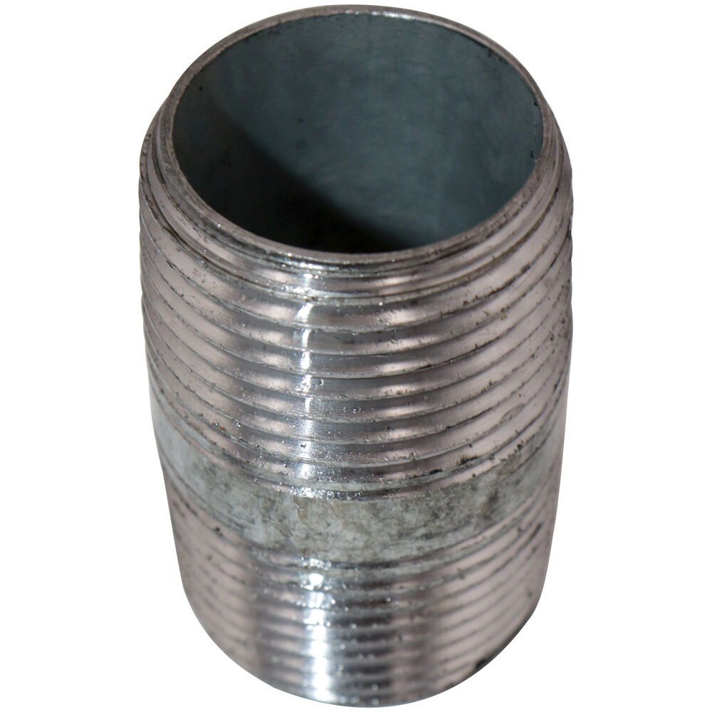 Beck® 0831023809 FIG 343 Standard Pipe Nipple, 1 inx2" L MNPT, Steel, Galvanized, SCH 40/STD, Welded, Import
