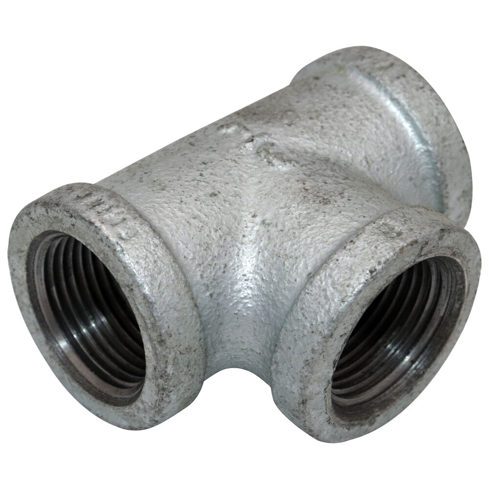 Anvil® 0811030006 FIG 3105 Straight Pipe Tee, 3/4 in, FNPT, 150 lb, Malleable Iron, Galvanized, Import