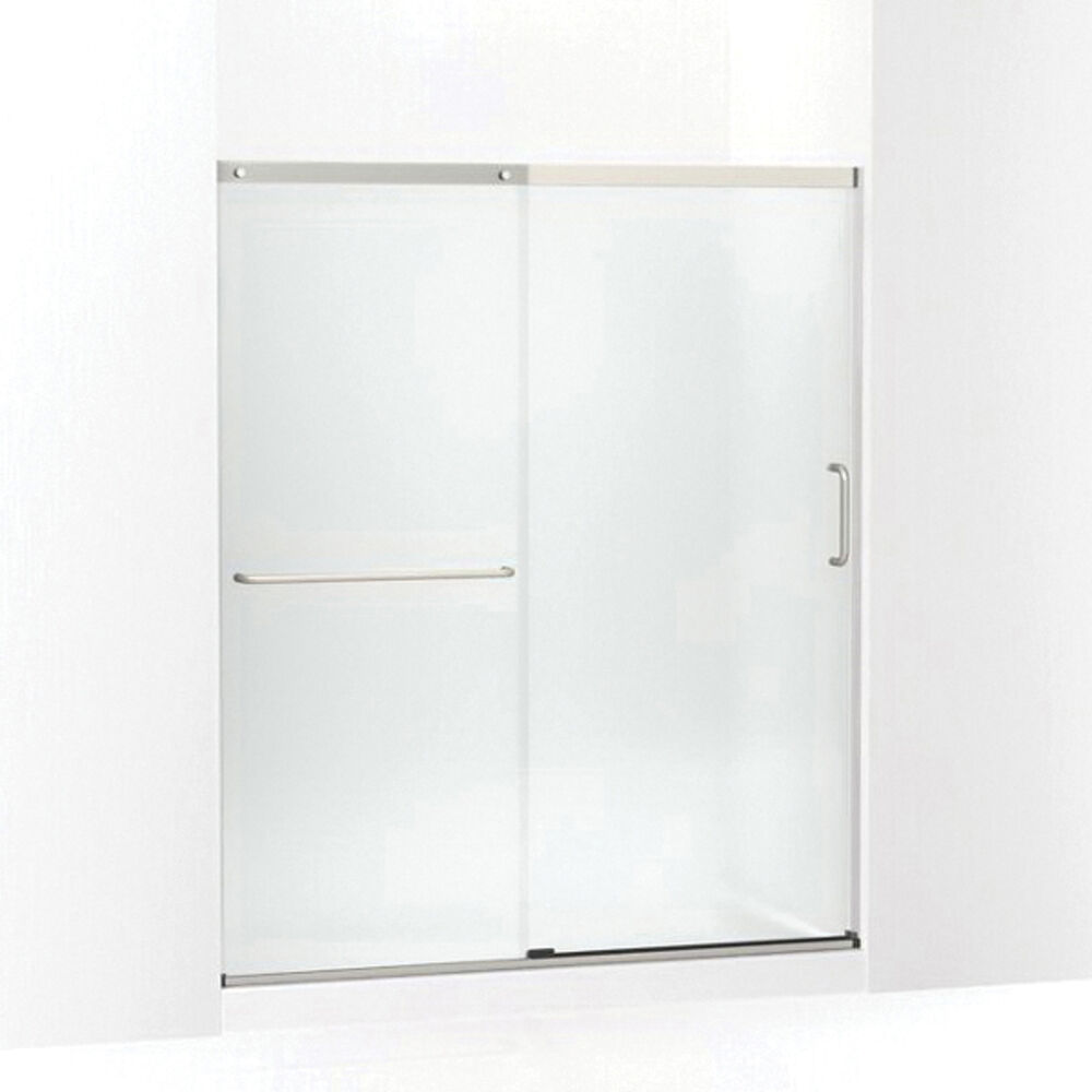 Kohler® 707608-6D3-MX Elate® 70x59" Sliding Shower Door, Frameless Frame, 1/4" THK Glass, Frosted Tempered Glass, Anodized Matte Nickel