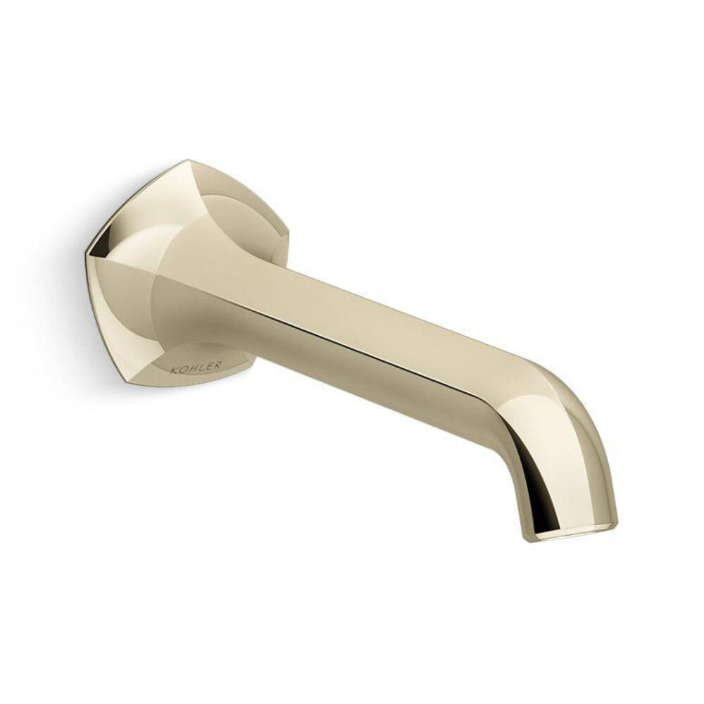 Kohler® T27011-ND-AF Occasion® Wall-Mount Bathroom Faucet Spout w/ Straight Design, 1.2 gpm, Vibrant® French Gold