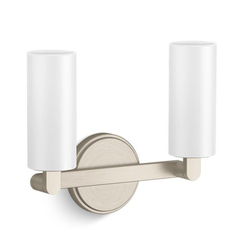 Kohler® 35873-SC02-BNL Crue® Two-Light Sconce, (2) Lamps B11/T8 Lamp, 120 V AC, Brushed Nickel Housing