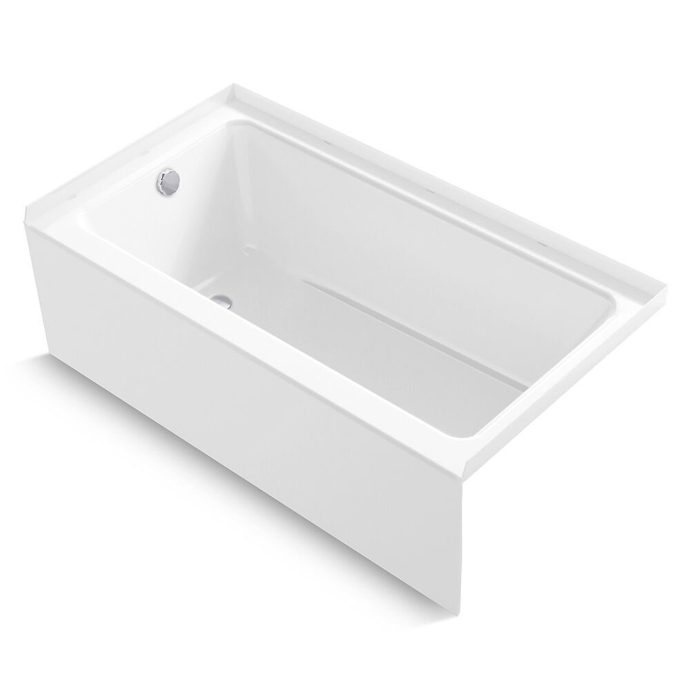 Sterling 71611110-0 WHT Forum™ 60x32" ADA Alcove Bath w/ Apron, Left Hand Drain, Vikrell, High Gloss White