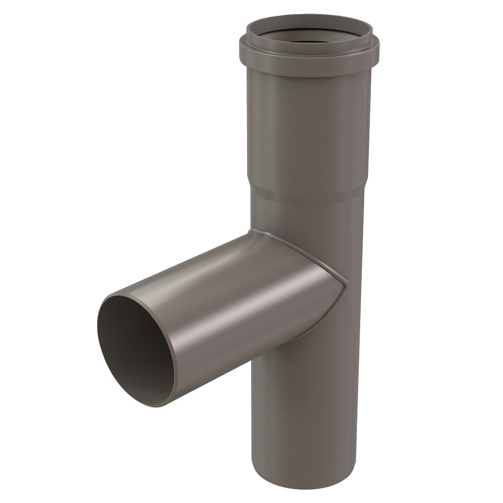 Centrotherm IST04 InnoFlue® 4" Tee, Polypropylene, Gray
