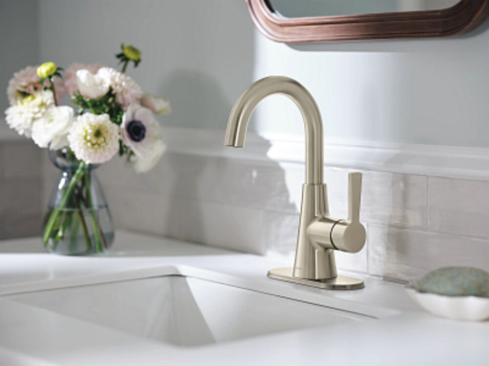 Moen® 64430BN JASE™ Single-Handle Bathroom Faucet w/ Lift Rod Drain, 1.2 gpm, Brushed Nickel