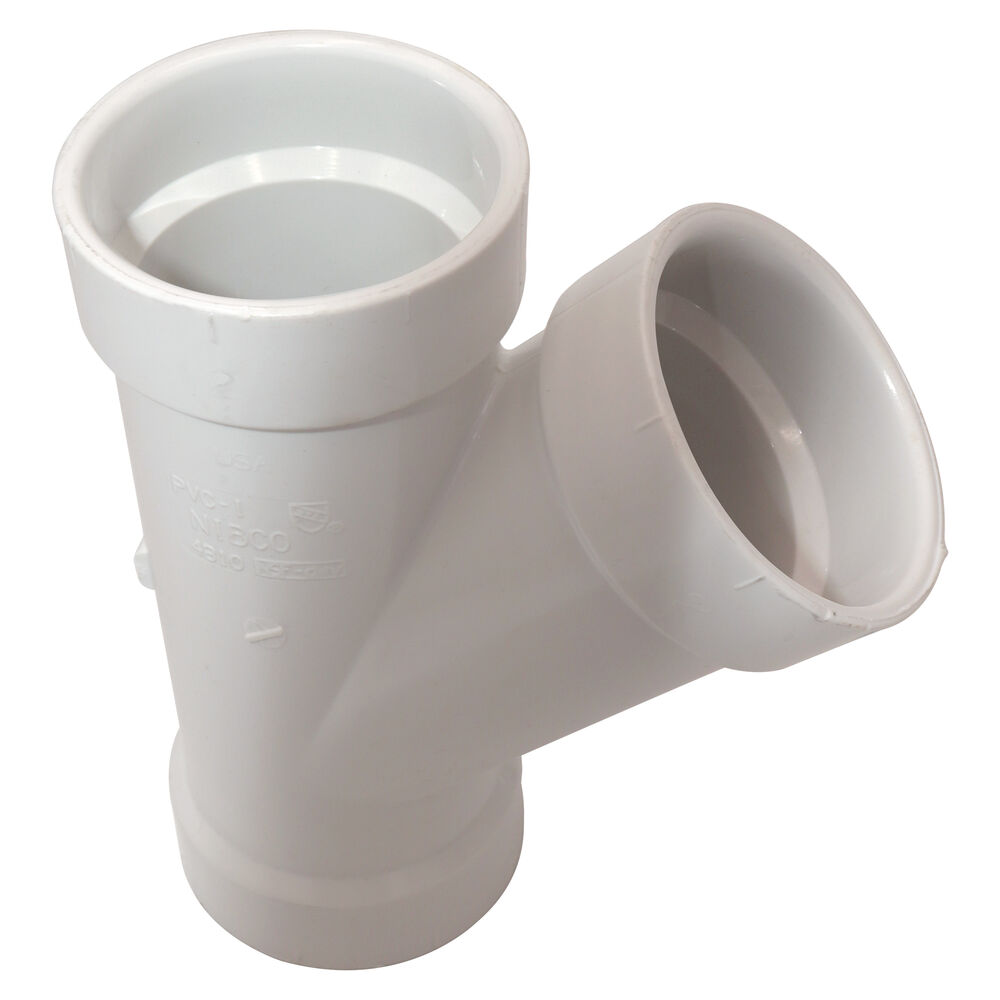 K090250 4810 DWV 45 deg Wye, 2 in, Hub, PVC, Domestic