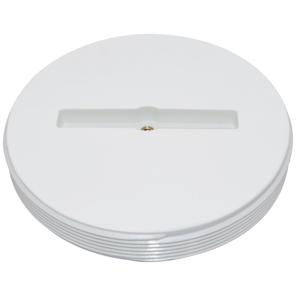 878-60 Slotted Countersunk Cleanout Flush Plug With Insert, Polypropylene, White, Domestic