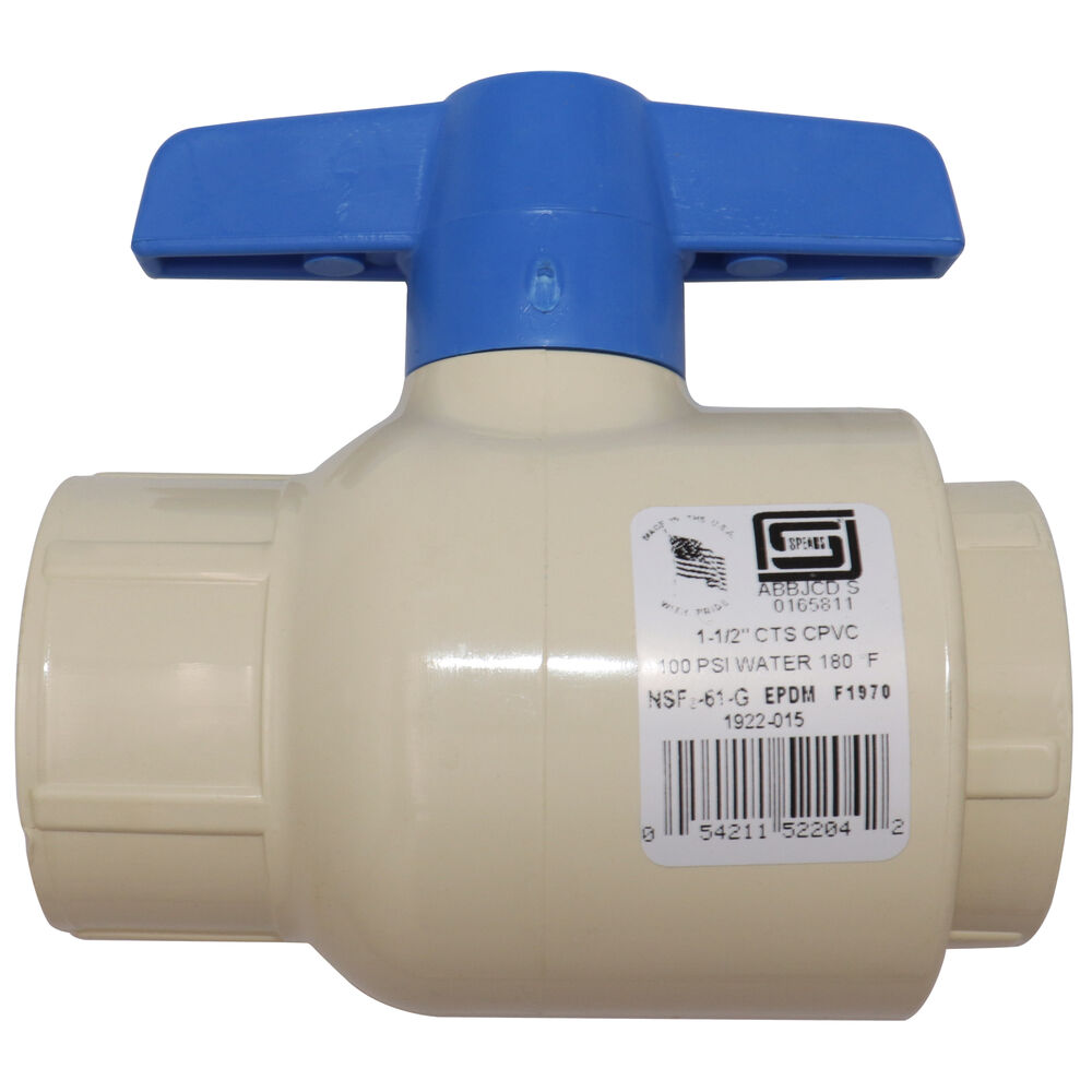 Spears® EverTUFF® 1922-015 Ball Valve, 1-1/2 in, Socket, CPVC Body, EPDM Softgoods, Domestic