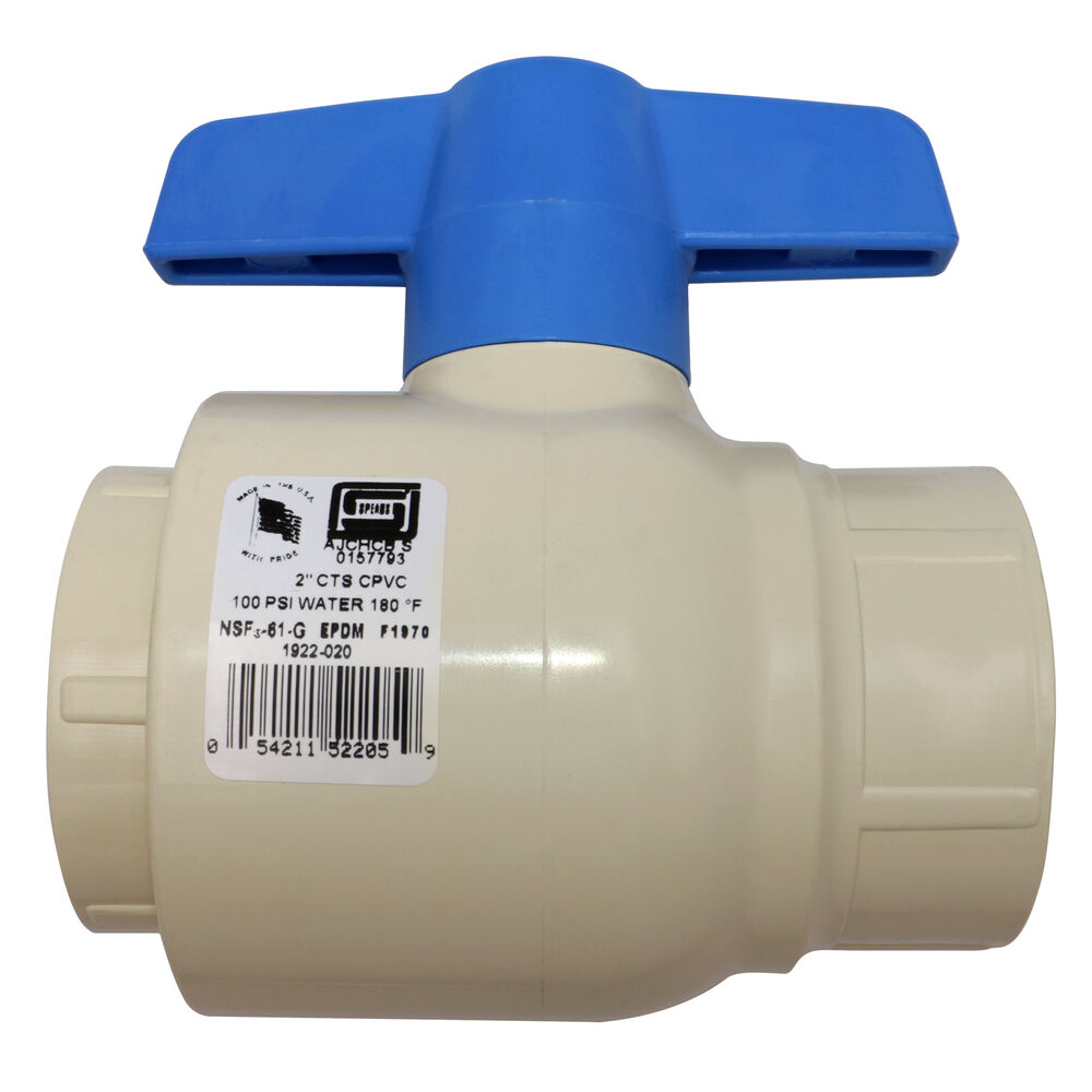 Spears® EverTUFF® 1922-020 Ball Valve, 2 in, Socket, CPVC Body, EPDM Softgoods, Domestic
