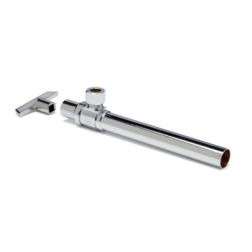 McGuire™ LFST082LK 1/2 x 3/8" Standard Pattern Angle Stop w/ 5" Extension, Sweat x C, Brass Body, Polished Chrome