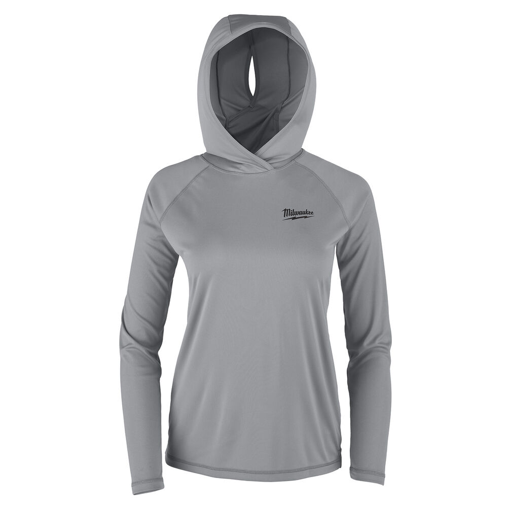 Milwaukee® Tool F550G WORKSKIN™ Women's Hooded Sun Long Sleeve Shirt, Gray
