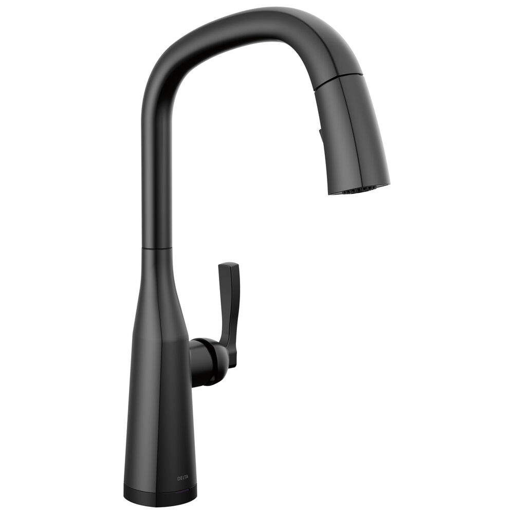 DELTA® 9176TLV-BL-DST Stryke® VoiceIQ® Single Handle Pull-Down Kitchen Faucet, Touch2O® w/ Touchless Technology, 1.8 gpm, Matte Black